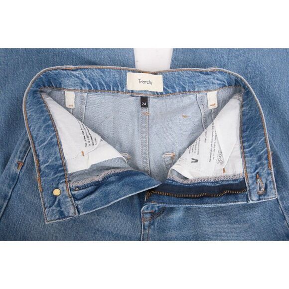 Triarchy Womens Ms Triarchy Jeans Cinched High Rise Straight Sz 24 Light indigo - Picture 7 of 7